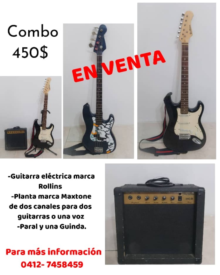 En venta: Guitarra eléctrica marca Rollins. Plant - Clasificadosconfotos.com
